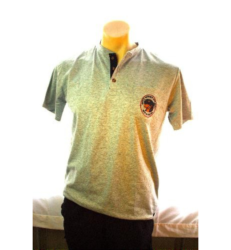 Plain Grey Button up T-Shirt 